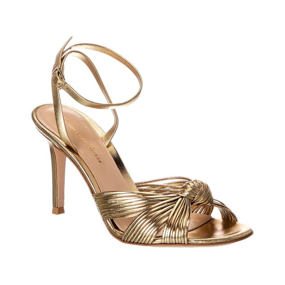 Gianvito Rossi Portia 85 Leather Sandal, Gold